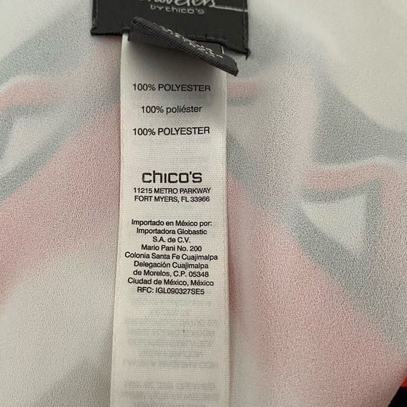 Chico’s Travelers Sz S/M Scarf-Printed Blouse - Picture 7 of 7